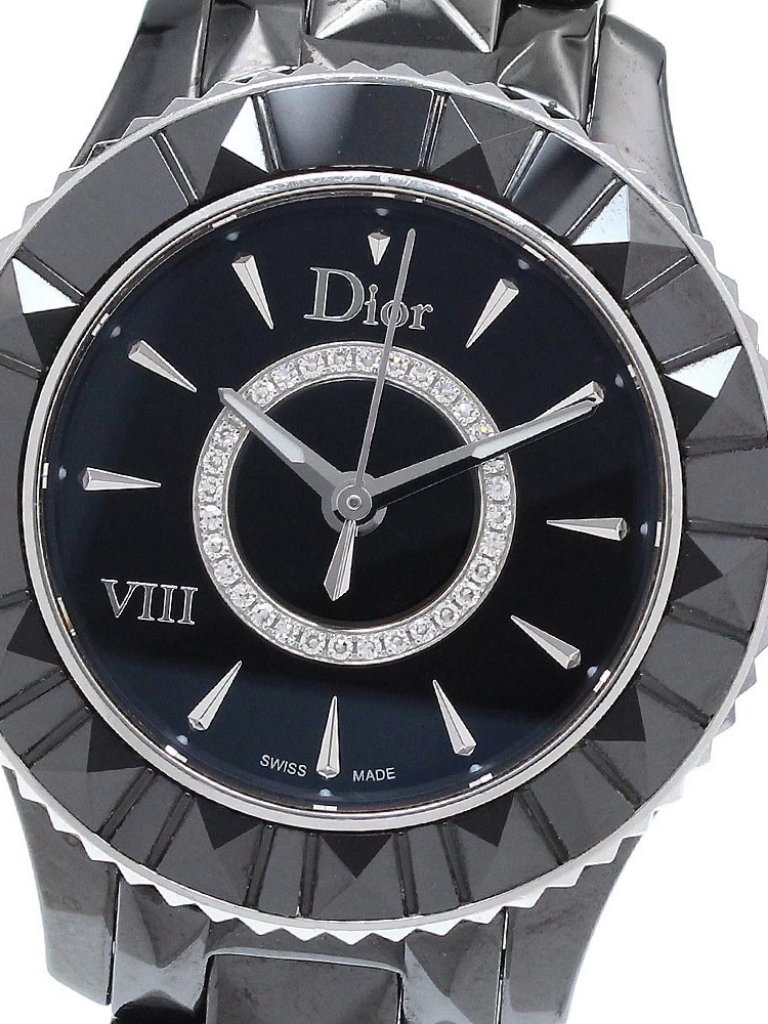 Dior Yuit Cd1231e0 Diamond Black Dial Quartz Ladies Watch918526